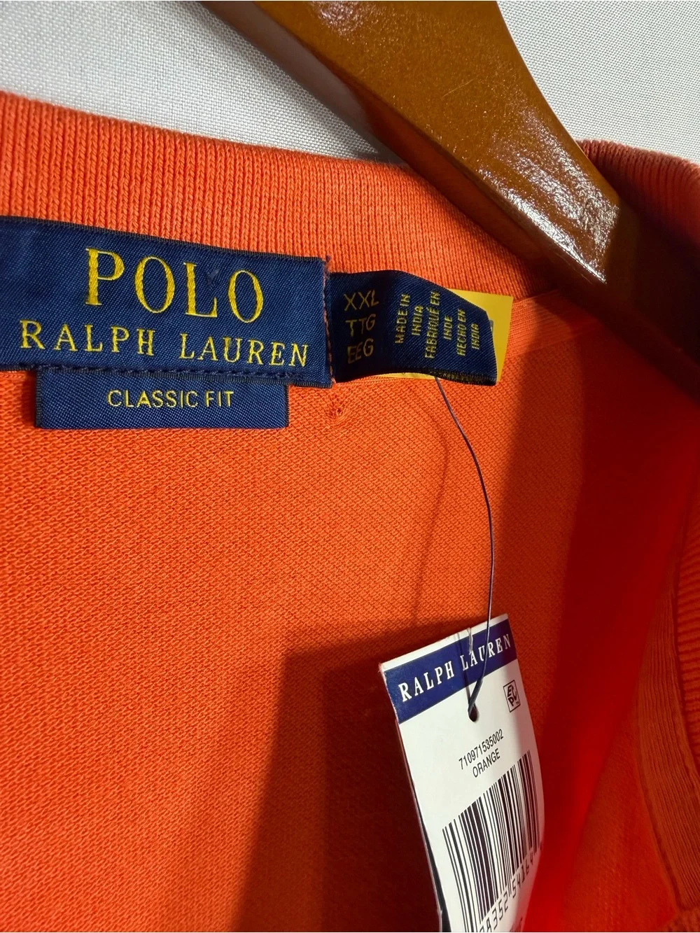 Ralph Lauren Orange Polo with White Pony Logo size XXL new w tags